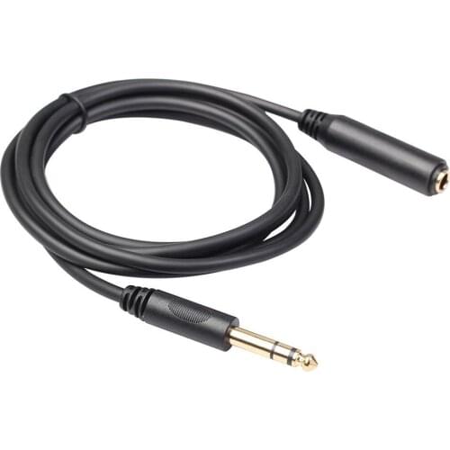 6.35mm Headphone Extension Cable TRS 1/4' Male to 1/4' Female Stereo New Electric Instrument Parts Accessories