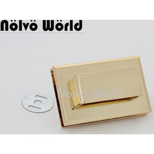 5-30 pieces light gold 53*33mm rectangle shape large size bag lock for chain bag decoration accessories locks purse fitting