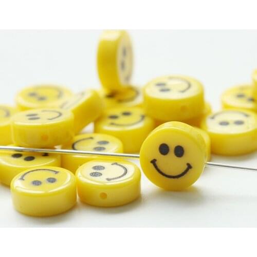 Yellow Resin Smile Face Spacer