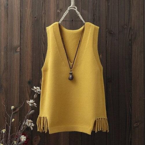 Women Sweater Vest Autumn and Winter Clothing V-neck Vest Womens Short Knitted Sweater Vest Vest Waistcoat
