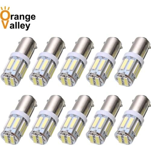10pcs BA9S 434 T4W 10 LED 7020 SMD H6W Car Auto Interior Reading Lights Dome Lamp DC 12V