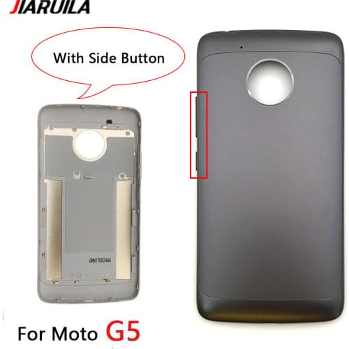 10PCS For Moto G5 Rear Back Battery Cover With Sticker Adhesive + Side Key Button Replacement Parts