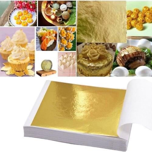100 Sheets Imitation Gold Silver Foil Leaf Paper Home Wall Art Gilding Crafting DIY Decoration