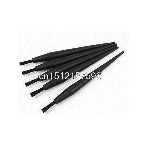 5pcs 18mmx4mm Black Plastic Round Handle Anti Static ESD Brush