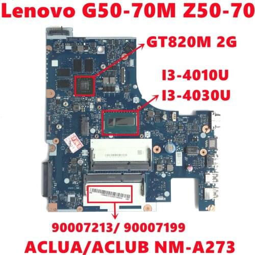 FRU:90007199 For Lenovo G50-70M Z50-70 Laptop Motherboard ACLUA/ACLUB NM-A273 With I3-4010U I3-4030U N15V-GM-S-A2 100% Test Work
