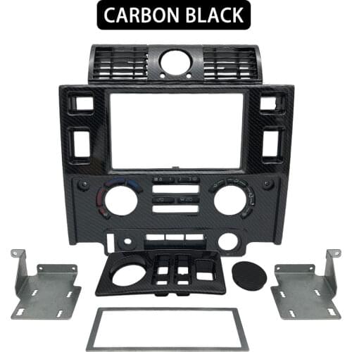 Car styling Stereo Double 2 Din Dash Kit dashboard center console for Land Rover Defender glossy black matt black CARBON LOOK
