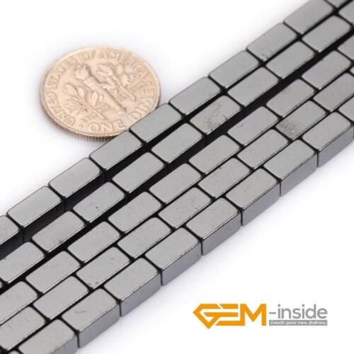 Natural Stone Black Magnetic Hematite Tube Bead For Jewelry Making Strand 15" DIY Fashion Jewelry Beads For Bracelet Necklace