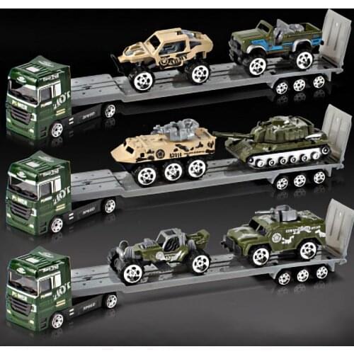 Toy car alloy and plastic Military car Transporter 1:64 army truck vehicles metal simulation model carrier gift for 1:64 child