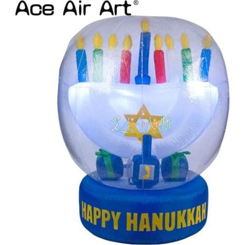 Customized Led hanukkah inflatable menorah,chanukah holiday decorations for sale