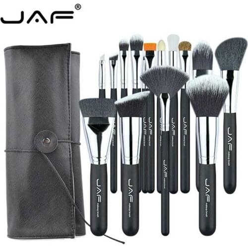 JAF Portable 15pcs Make Up Brushes With Bag Soft Synthetic Hair Powder Foundation Eyeshadow Brushes Makeup Tool Kit 40#731