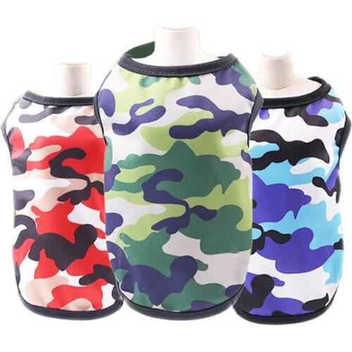 Camouflage Dog Vests Tshirts Summer Pet Dog Clothes for Small Dogs Chihuahua Pug Shirts Puppy Cat Clothing Outfit Pets Products