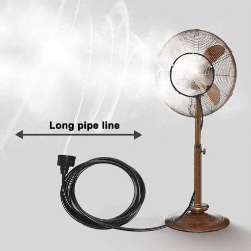 HEMAN Fan Ring Mist System 1/4 inch misting Cooling Ring with Brass Sprinkler Nozzles and Water tap Adapter PE Fan Ring