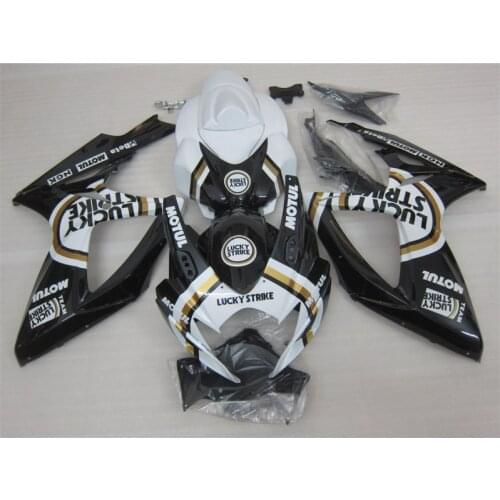 Injection molded ABS plastic fairing kit for Suzuki GSXR600 06 07 white black fairings GSXR750 2006 2007 OT30