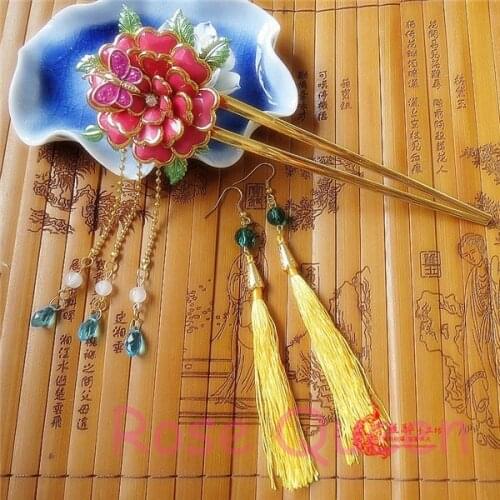 New fashion Anime Akatsuki no Yona Handmade copper Cosplay Hairpin Hair Clip Hairpieces Costume Accessory Cosplay Prop