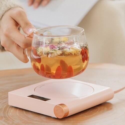 Mini Heating Coaster USB Charging Beverage Milk Warmer Heating Base 5-level Adjustment LED Digital Constant Temperature Coaster