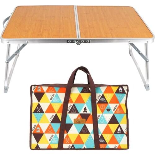 Mini Folding Table Outdoor Camping Bamboo Board Table Portable Portable Picnic Barbecue Small Size Table Bed Computer Table