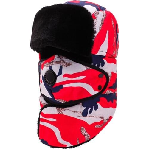 Fashion Couple Cap Winter Windproof Snow Resistant Women Hat Thicken Warm Fur Bomber Hat