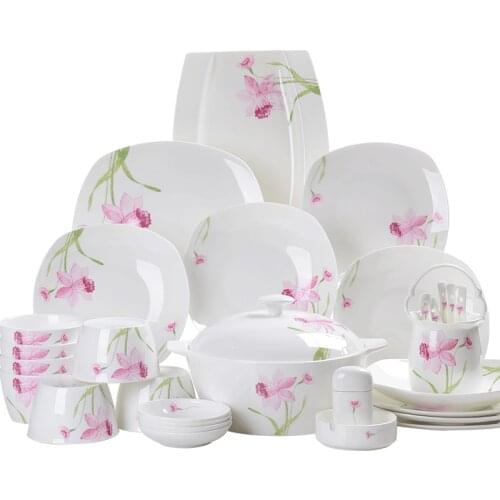 56 pcs Jingdezhen Ceramic Dinnerware Set Kitchen Tableware Dinner Dish Ceramic Plates and Dishes Bowls dishes set
