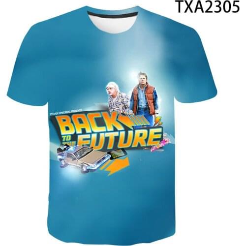 New Mens T-Shirt Back To The Future T-Shirt Marty And His Fusion Power Futuristic Car 3D Printed Childrens Top Cool T-Shirt