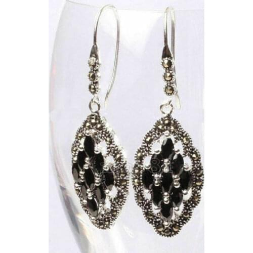 New Fashion Womens Black & Green Hook Dangle Earrings