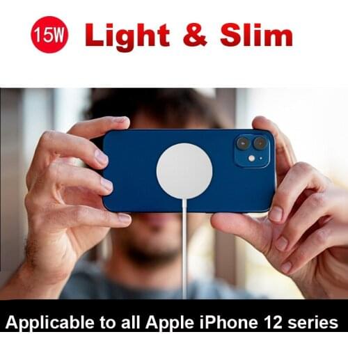 Silver Magnetique Wireless Charger Magnetic QI 15W Fast Charging Apply to iOS Apple iPhone 12/12 Mini/12 Pro Max Type-C Charger