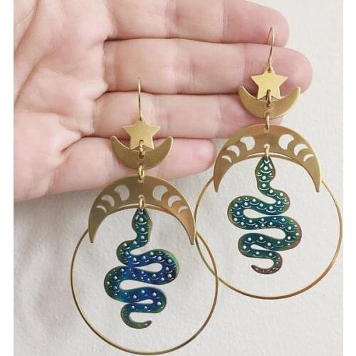 Colorful Snake Dangle Earrings,trendy Earrings, Unisex Earrings