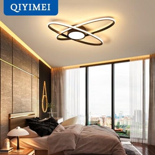 Modern LED Chandelier Lighting For Living Room Bedroom Black White Color Lamps Iron Boby Lights Indoor Home Fixtures Luminaria