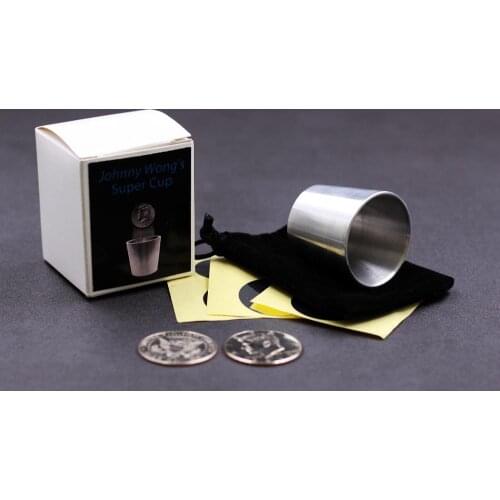 Super Cup (Half Dollar) by Johnny Wong Gimmick Close up Magic Tricks Illusions Magician Coin Magia Fun Perfect Twice Penetration