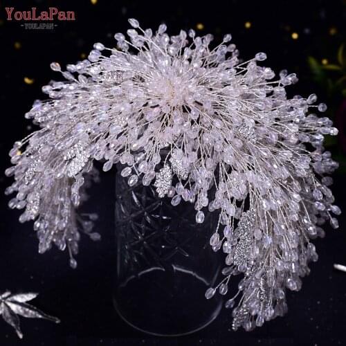 TOPQUEEN HP397 Handmade Crystal Bridal Headband Rhinestone Bridal Headpiece Elegant Women Hairbands for Wedding Accessories