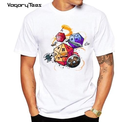 Funny Graphics design Dice Set Warriors T-shirt Men T Shirt Slaying warrior Tops Tees Clothes