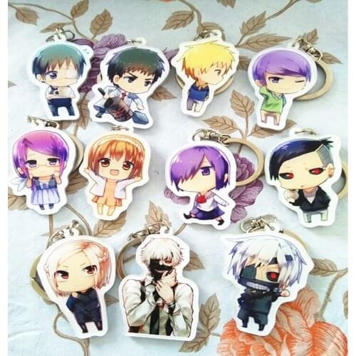11pcs/set Portachiavi Tokyo Ghoul Kaneki Ken Touka Kirishima Kaneki Ken Touka Kirishima Shuu Uta Toka Tsukiyama Keyring Keychain