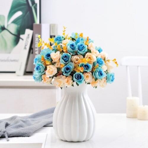 12 Heads ArtificialRose Simulation Flower European Style Home Decoration Flower Arrangement Artificial Azalea Artificial Flower