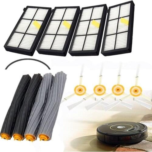 High Quality 2 set Tangle-Free Debris Extractor Brush +4 Hepa filter + 4 side brush for iRobot Roomba 800 900 Series 870 880 980