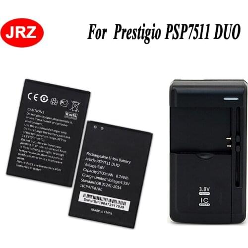 2Pcs+Charger ​PSP7511 DUO Phone Battery For Prestigio Muze B7 PSP7511 DUO 2300mAh Hight Capacity 3.8V Replacement Batteries