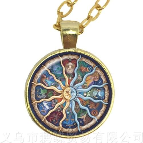 2018 New Necklace Best Gift Explosive Twelve Constellations Gem Constellation Sweater chain Birthday, Star Sign, Gift