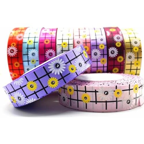 5Yards 25mm Printed Small Gloral Pattern Segment With Christmas Ribbon Used For Christmas Decoration DIY Sewing Fabric