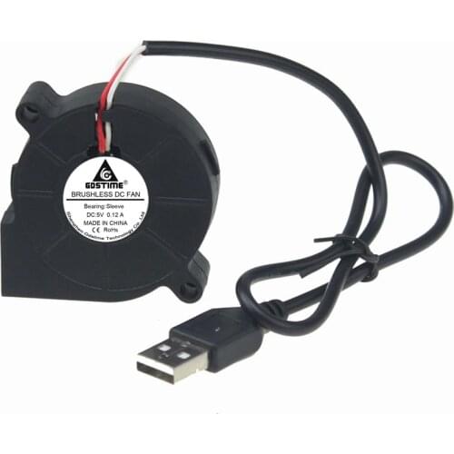 5pcs lot Gdstime 5V USB 5cm 50mm 50x50x15mm Cooling Turbo Blower Fan 5015 50*15mm Blower Cooler Fan for 3D Printer