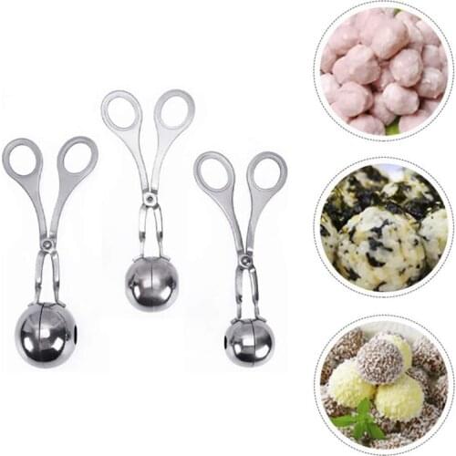 ABSF 3Pcs Meatball Maker Meat Baller Spoon Stainless Steel Kitchen Making Tool Food Scoops for Kitchen DIY Cooking
