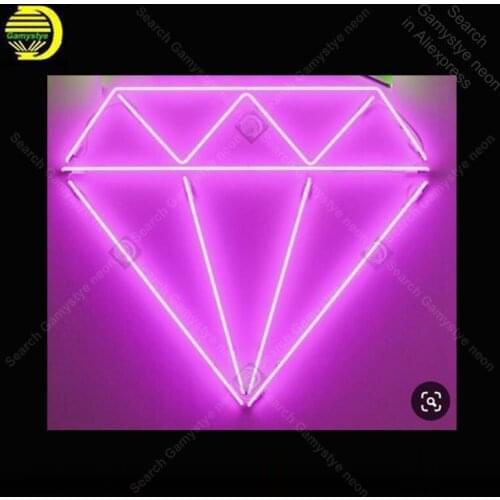 Diamond pink Neon Sign Neon Bulbs sign Iconic Beer Bar Pubsign Real art Club Neon light Lamps Sign shop display advertise