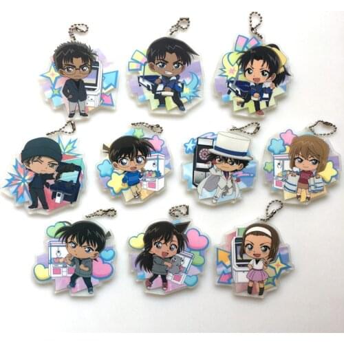 Detective Conan Anime keychain Jimmy Kudo Kaltou Kiddo Hattori Kazuha Ran Mouri Acrylic strap/mobile phone charms