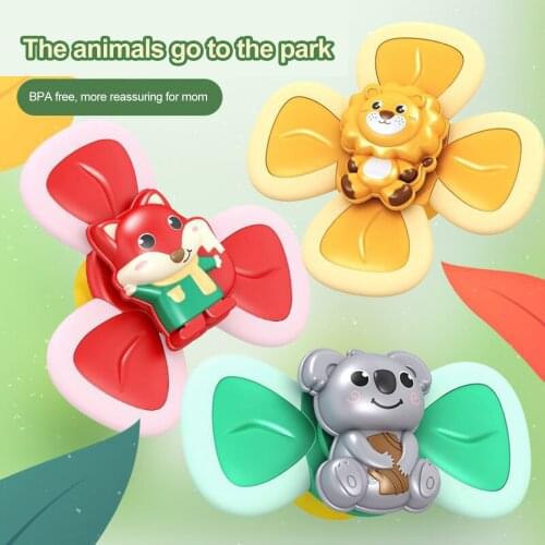 Baby Sucker Spinning Top Toys Fun Game Teether Rotating Feeding Bath Water Childrens Sucker Suction Cups Dining Table Baby Toys