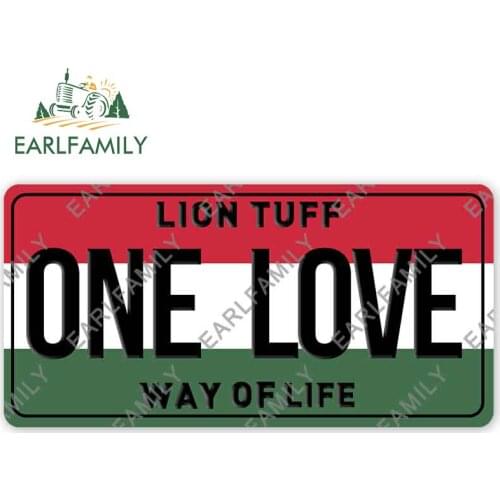 EARLFAMILY 13cm x 6.5cm Vinyl Car Stickers and Decals for One Love Hungary License Plate Decor Scratch-Proof Camper Car Styling