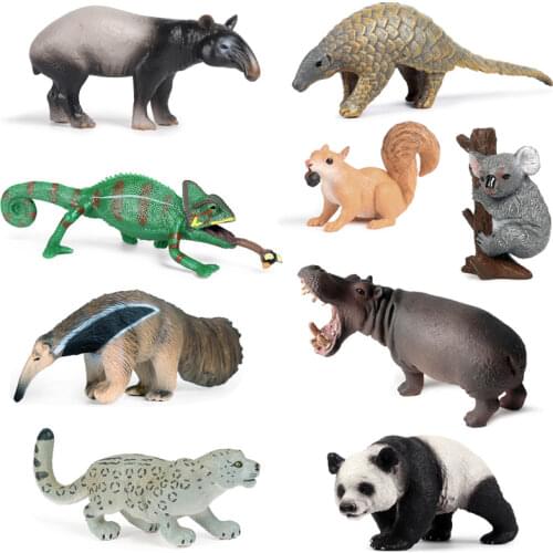 Wild Jungle Zoo Animal Model Malayan Tapir Anteater Koala Pangolin PVC Collection Model Action Figure Kid Educational Toys Gifts