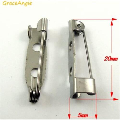 GraceAngie 100pcs Wholesale Brooch Base Antique Silver Iron Made High End Women Men Handmade Party Formal Wearing Accessories