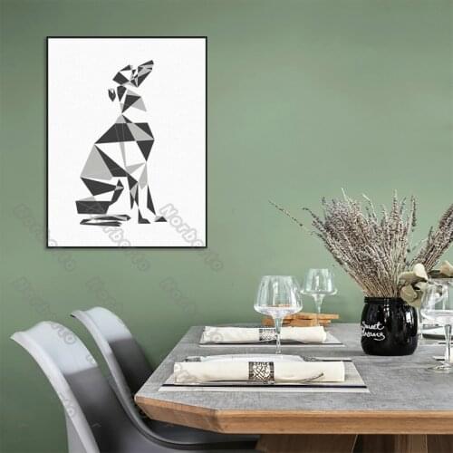 Modern Style Canvas Painting Poster Minimalist Abstract Cartoon Dog Sitting On The Floor for Living Room Bedrooms Wall Decorati