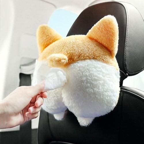 Creative Plush Tissue Box Holder for Car Funny Animal Butt Paper Case Napkin Holder Boxes Cover Cute Car Accessories Girls Women