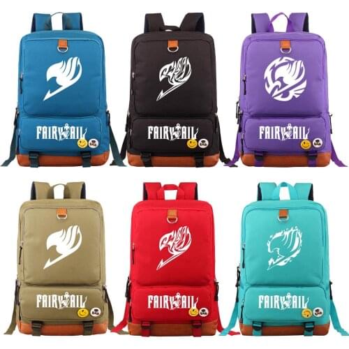 Multicolor Anime Cartoon Fairy Tail Boy Girl Book School bag Women Bagpack Teenagers Schoolbags Men Student Patchwork Backpack