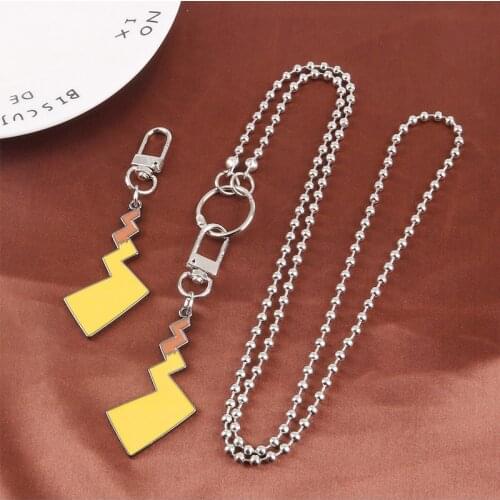 Cartoon Lightning Keychain Men Women Couple Clothing Pendant Chain Accessories Cute Anime Lightning Car Bag Key Ring Gift