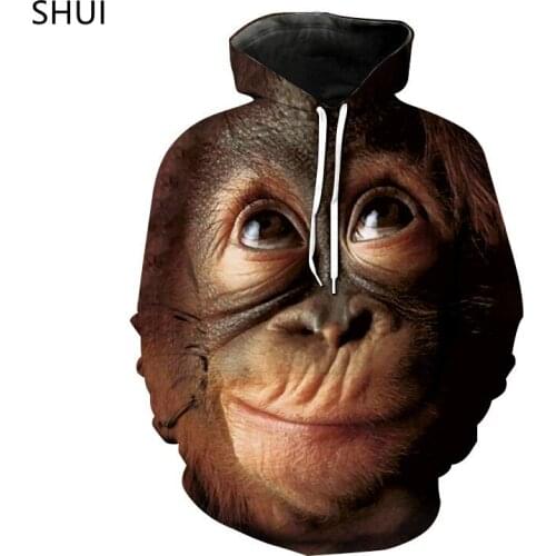 2021 Fall New Product Animal Gorilla Hoodie Men and Women 3D Sweater Oily Gorilla Print Hooded Jacket Hip Hop Street Shooting
