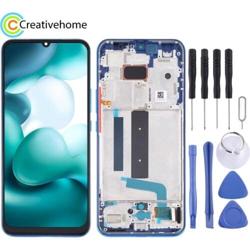 AMOLED Display Screen and Digitizer Full Assembly with Frame for Xiaomi Mi 10 Lite 5G (Blue)Lcd Screen+Touch Screen Replace